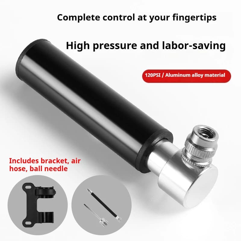 Aluminum Alloy Mini Bicycle Pump Portable Handheld Air Inflator Universal Presta Schrader Valve for MTB Road Bike Basketball