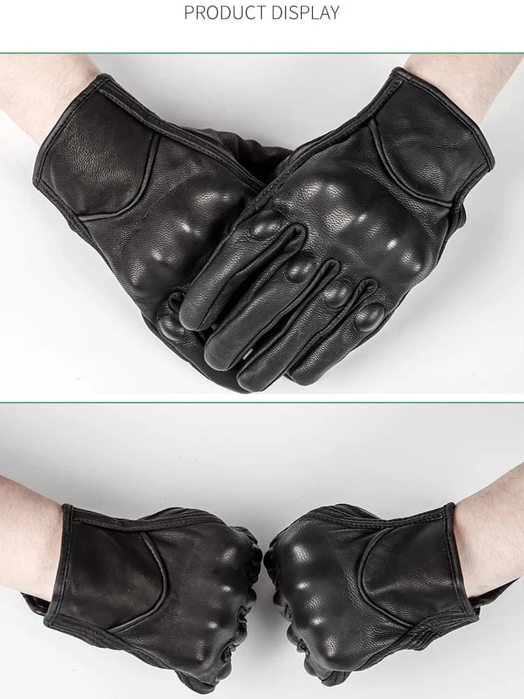 Outdoor Motorcycle Riding Breathable Gloves / Full Finger Sheepskin Motorcycle Gloves Bicycle Racing Leather Gloves Equipment
