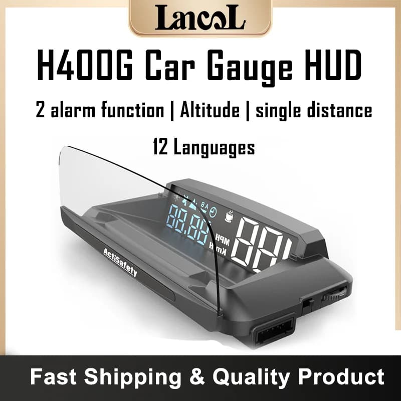 H400G Calibro automatico HUD Sistema GPS Head Up Display Proiettore per auto Tachimetro con funzione di allarme Accessori elettronici per auto