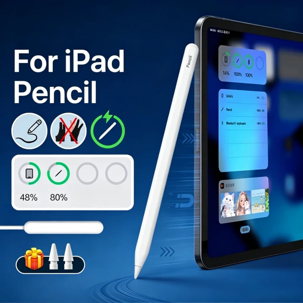 New Stylus Pen with Palm Rejection for Apple Pencil Wireless Charging for IPad A16 Air4 5 Pro 11 10 Touch Pen Tilt Sensitivity