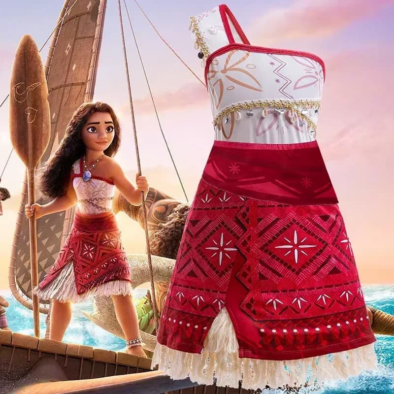 Costume Cosplay Moana 2026 per Donna Adulta, Vestito da Principessa Vaiana, Collana, Uniforme, Abito Natalizio, Disponibile