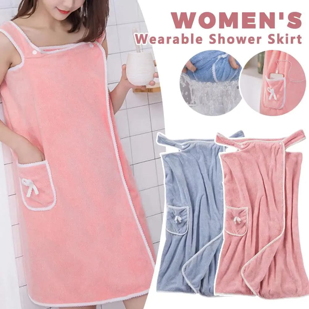 Bathrobe Thick and Absorbent, Super Absorbent Drying Rapid, Premium Coral Apple Fabric, Multifunctional Design with Pressure Bottles