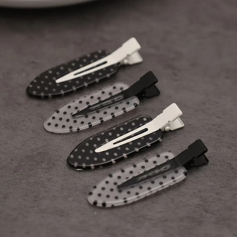 Fermagli per capelli in acrilico a pois bianchi e neri, minimalisti, con tenuta sicura, adatti per l'uso quotidiano, per abiti da festa, accessori per lo styling dei capelli