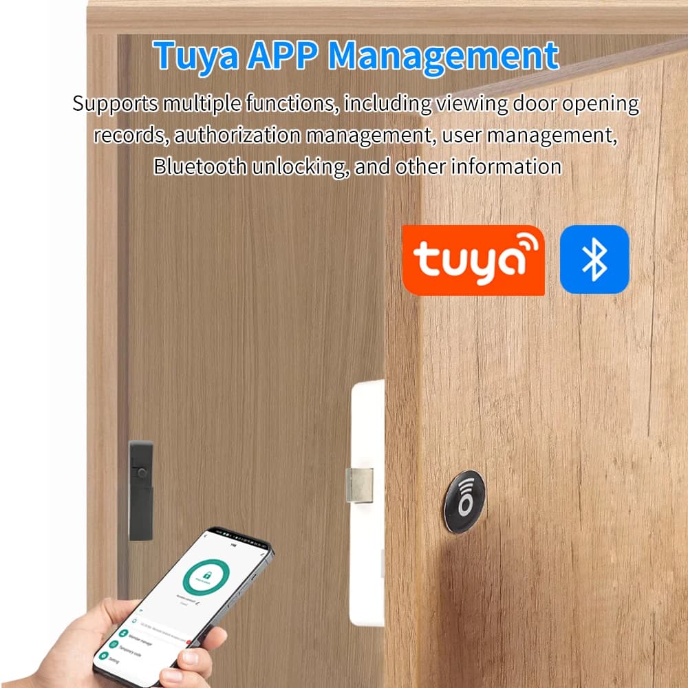 Serratura Elettronica Nascosta per Cassetti, App Tuya, Senza Chiave, Invisibile, per Armadietti, Archiviazione Documenti, Guardaroba, Wireless Smart