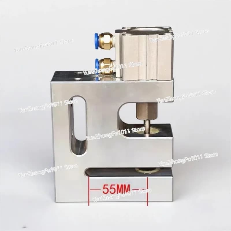 Pneumatic drilling machine Depth 55mm series for bag production machines, suitable for drilling round holes in PVC/PO/OPP/PE/CPE/PPE materials.