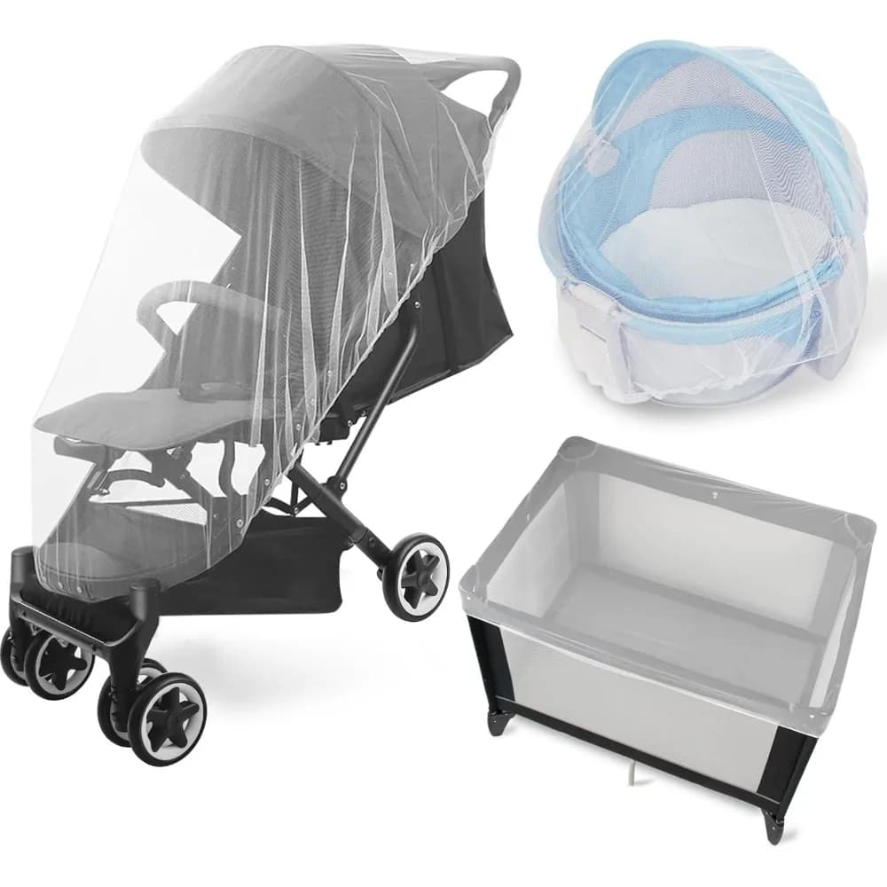Confezione da 2 zanzariere per bambini per passeggino, parco giochi e culla, rete riutilizzabile per cradles, marsupio, pack e giocattoli e mi portatile