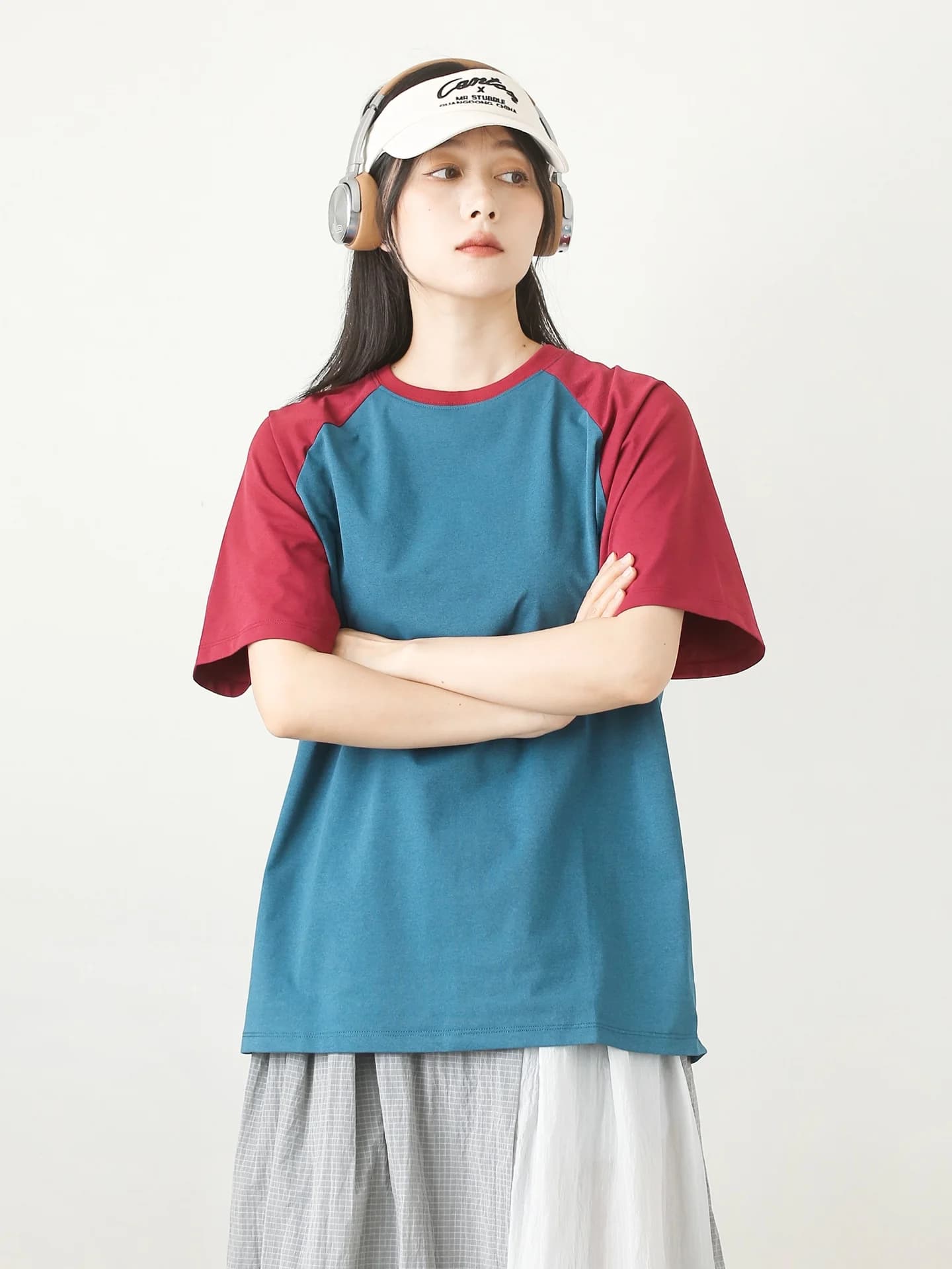 Mandu Outdoor Color Block Short Sleeve T-Shirt Women Loose round Neck Moisture Wicking Quick Dry Comfortable Half Sleeve Top