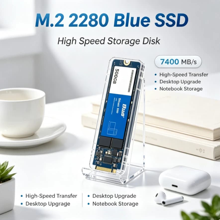 Original Blue M.2 2280 Internal SSD High Speed Read‑Write Large Capacity Solid State Storage Drive For Laptop Desktop PC System