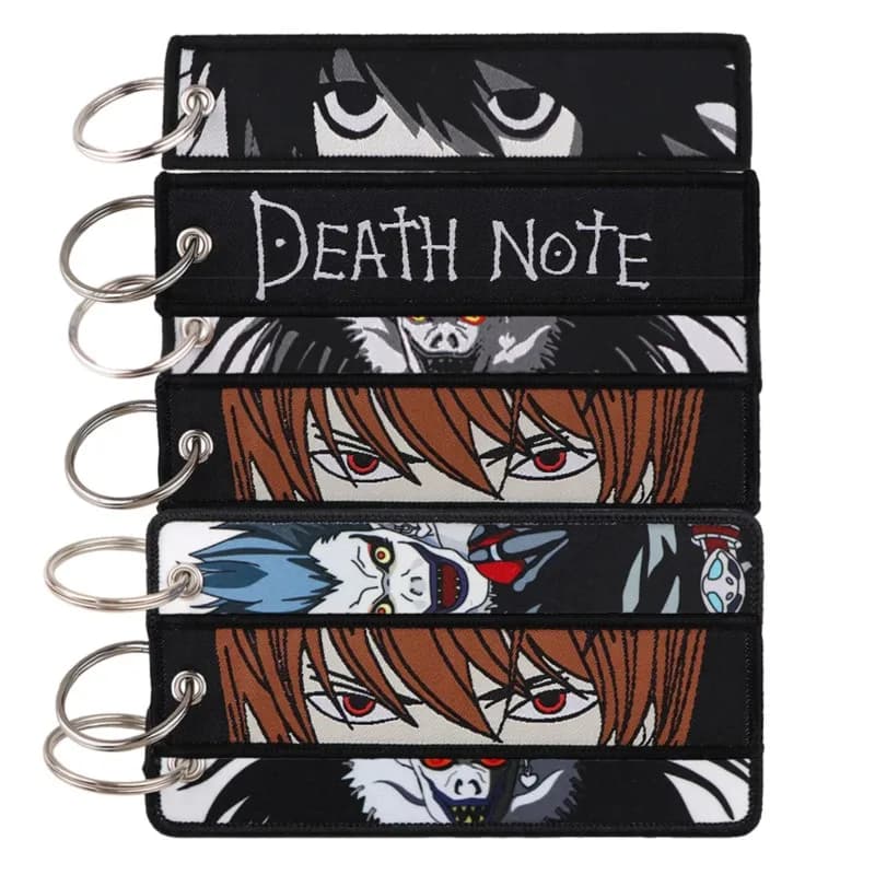 1pcs Cool Dark Mystery Anime Portrait Embroidery Key Tag Strap Stylish Character Keychain Handbag Knapsack Trendy Hanging Charm