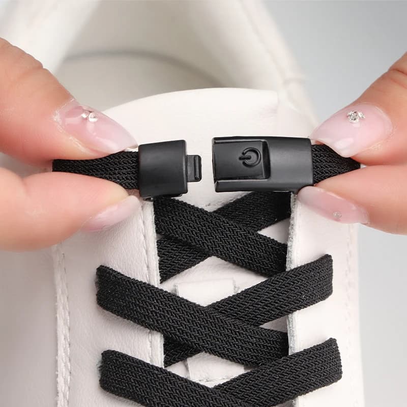 1 Pair No Tie Shoe Laces Press Lock Shoelaces Without Ties Elastic Laces Without Ties Sneaker Kids Adult Flat Shoelace for Shoes