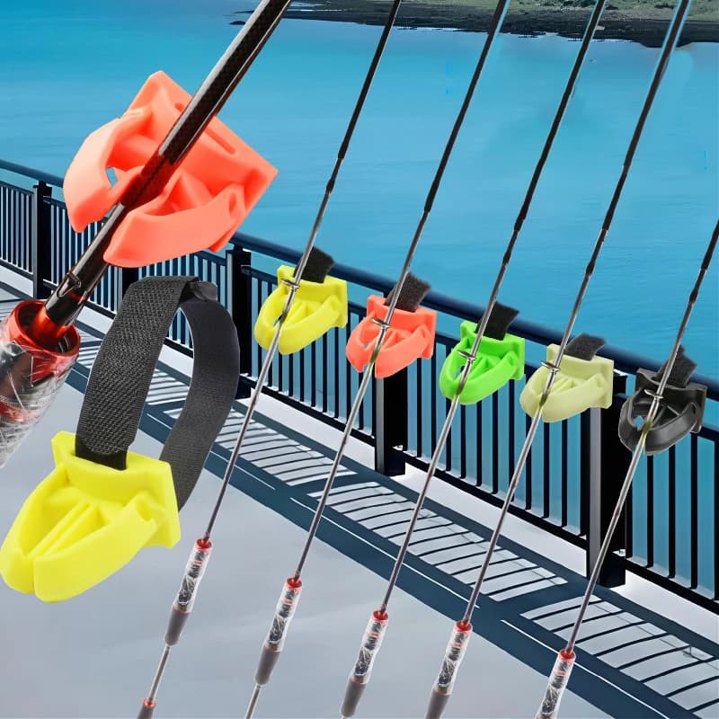 {MX} Portable V Shaped Fishing Candle Holder Silicone Candle Strap With Accessory Strap To Arrange Marine Cane Tools for Boats