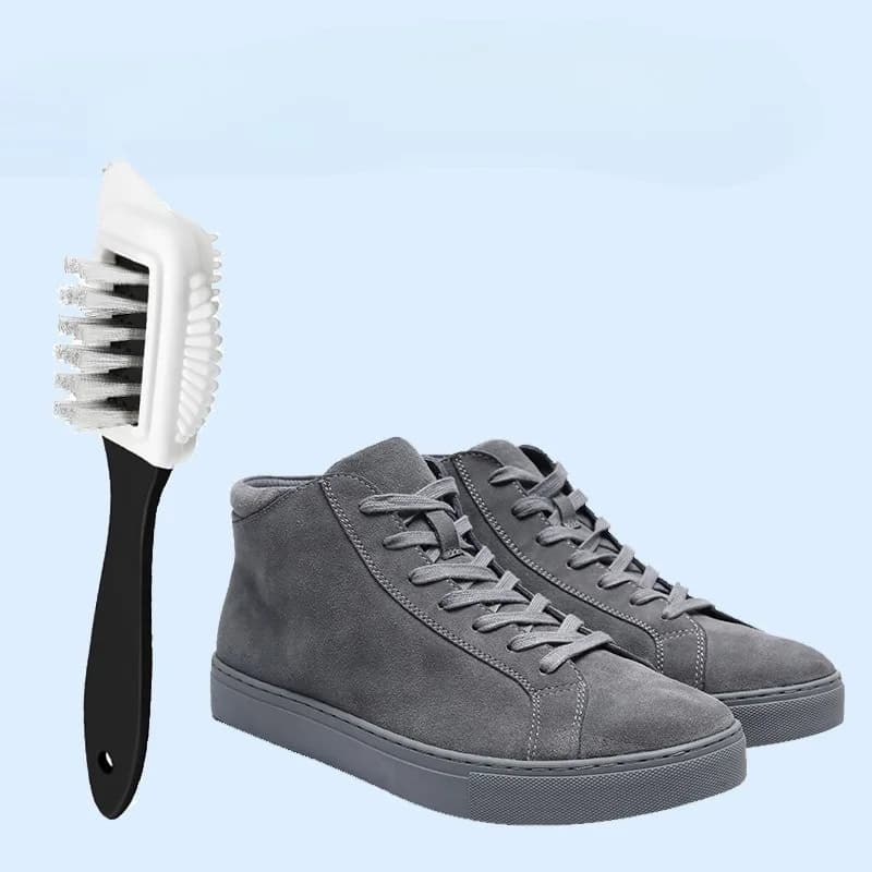 Spazzola in Nylon a Tre Lati per Pelle Scamosciata e Nubuck, per Rimozione Macchie e Pulizia Quotidiana di Stivali da Neve e Scarpe