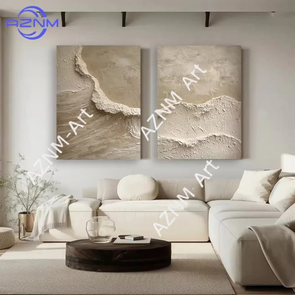 1/2 pezzi, quadro da parete per camera da letto, pittura su tela astratta con texture pesante, arte su tela con spatola, senza cornice