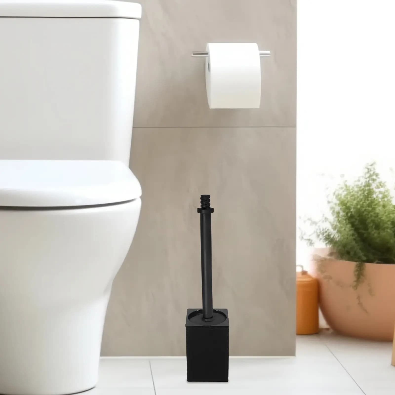 2 Pezzi Asta di Ricambio per Spazzola WC, Connettore Filettato Resistente per Testa della Spazzola, Facile Installazione, Leggero, per Bagno