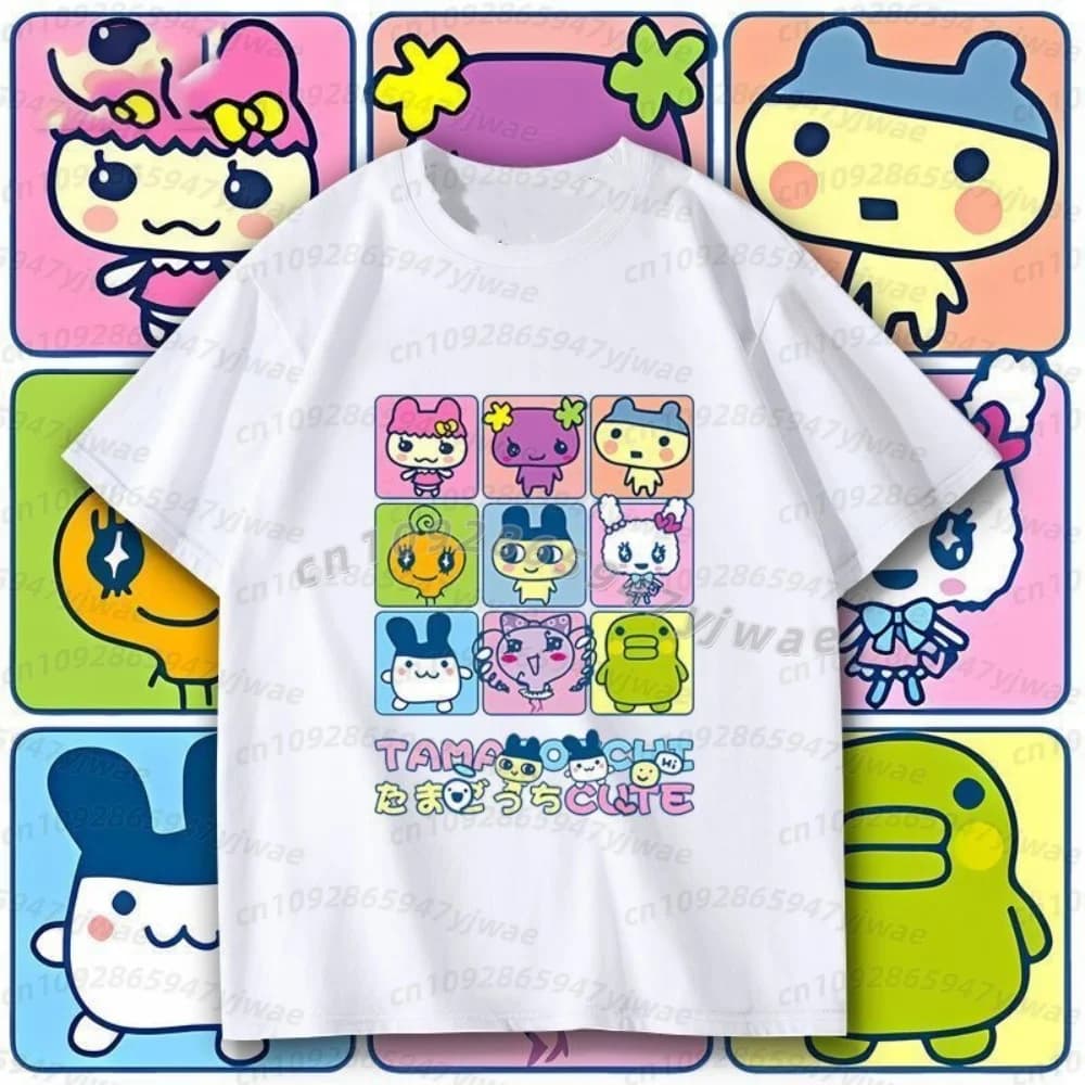 T-shirt Uomo Estate 2026 Giappone Tamagotchi, Maglietta Grafica Kawaii Cartoon per Uomo e Donna, Top per Adulti