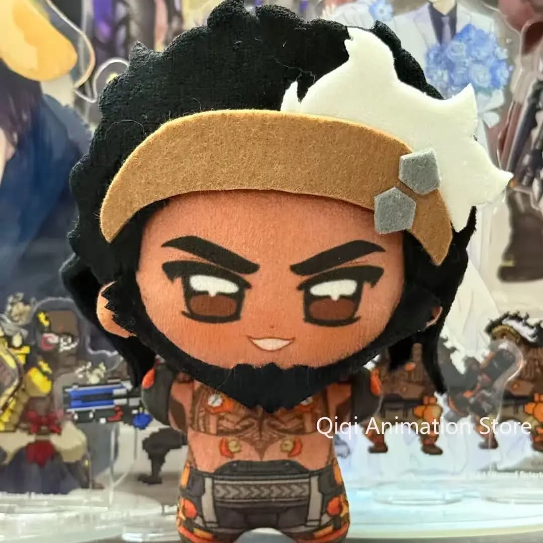 New 10 CM Overwatch Kiriko Wuyang Mauga Plush Cosplay Anime Cute Cotton Plush Backpack Key Chain Pendant Birthday Gifts