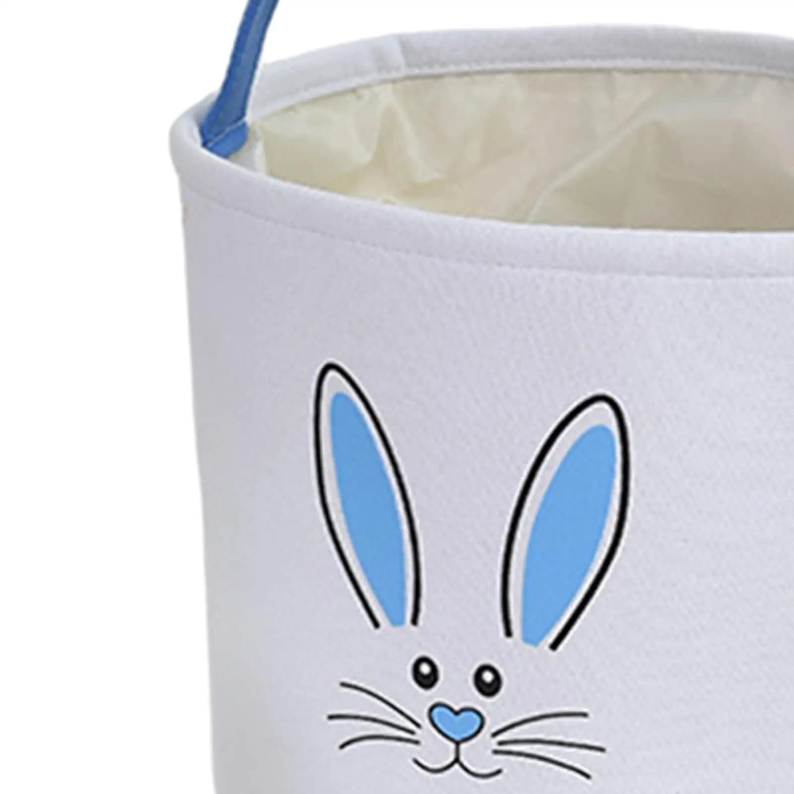 Canvas Easter Bunny Basket Bag with Handle Cute Pattern 9x9.4inch Reusable for Children