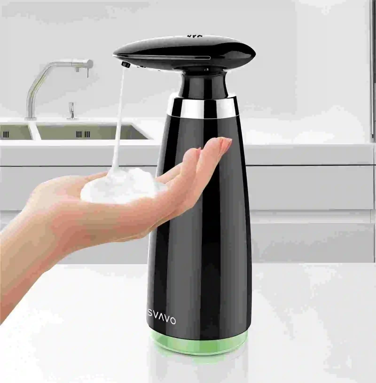 Dispenser automatico di sapone schiumogeno da appoggio ‌ ‌ Sensore a infrarossi con ricarica USB, regolazione a due velocità, adatto per bagno, cucina, ecc.