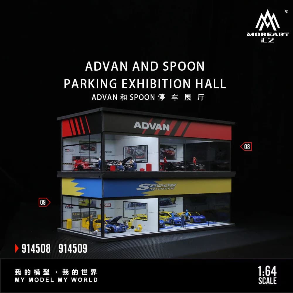 More Art 1:64 Diorama del parcheggio per sala espositiva Advan/Spoon per esposizione, collezione e regalo