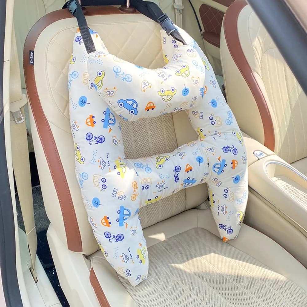 Simpatici cuscini per seggiolini auto ultra morbidi per pisolini ripeti Cuscino da viaggio a forma di H Cuscino per il collo di sicurezza per bambini