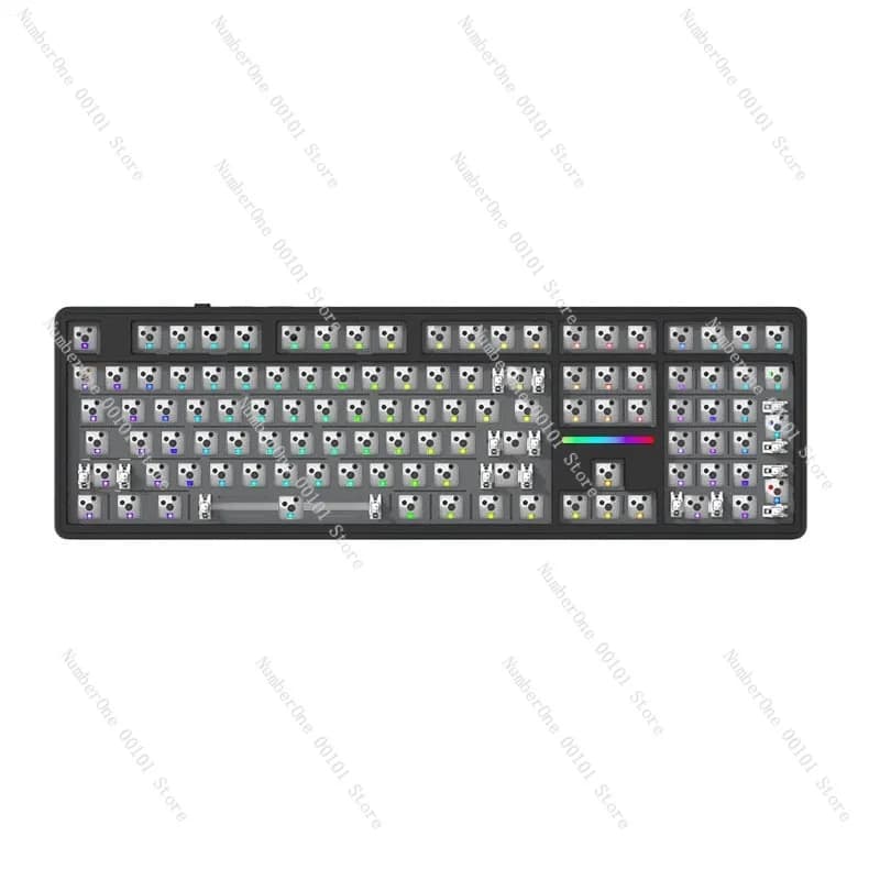Tri Mode Wireless Bluetooth Wired Mechanical Keyboard Custom Kit 108 Keys South Facing LED Structure RGB Backlit Hot Swappable