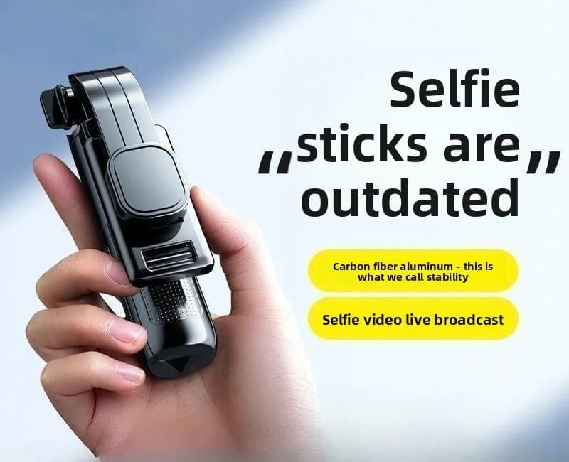 Mini bastone selfie Bluetooth super compatto, accessorio da viaggio essenziale, anti-vibrazione, treppiede telescopico pieghevole portatile per telefono