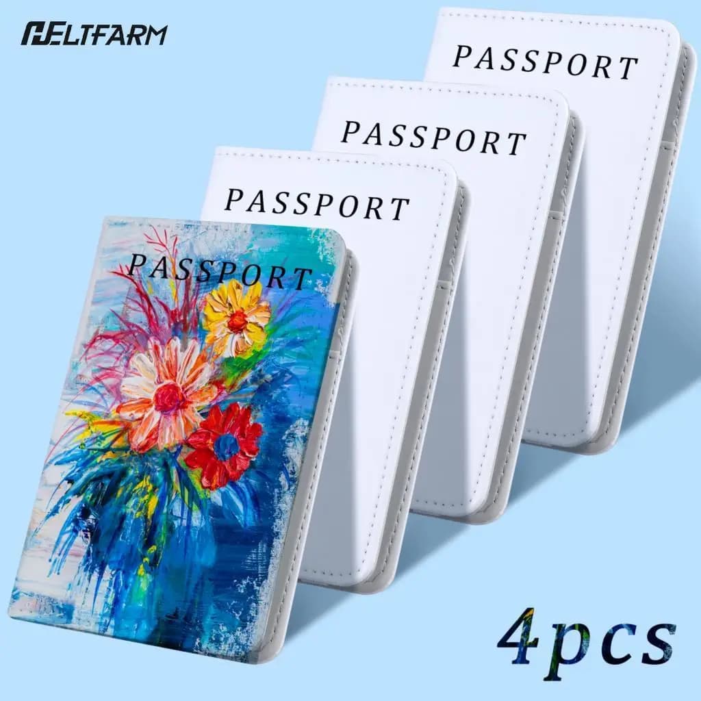 4/1 pz sublimazione porta passaporto copertura vuota porta passaporto da viaggio portafoglio per passaporto, carte di credito, carte d'imbarco