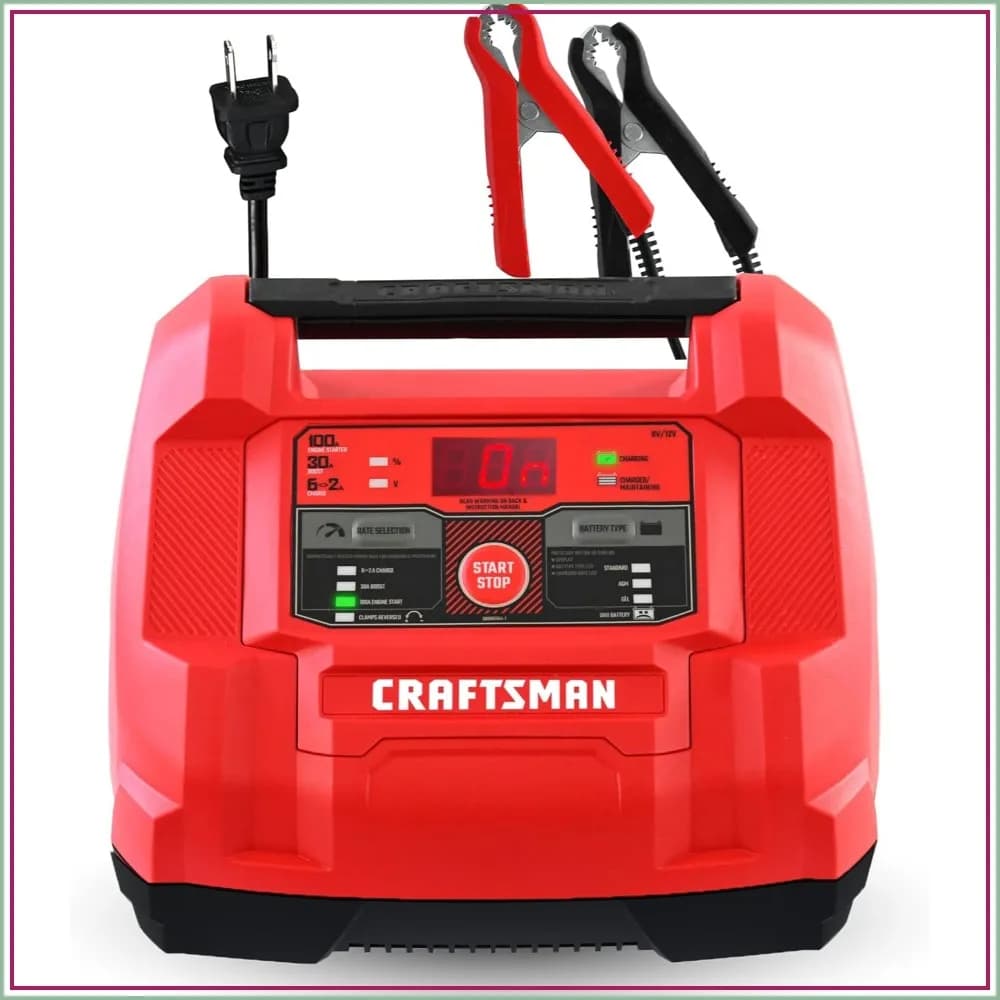 6-in-1 Car Battery Charger & 100A Engine Starter, 30A Boost, Maintainer, for 6V/12V Batteries