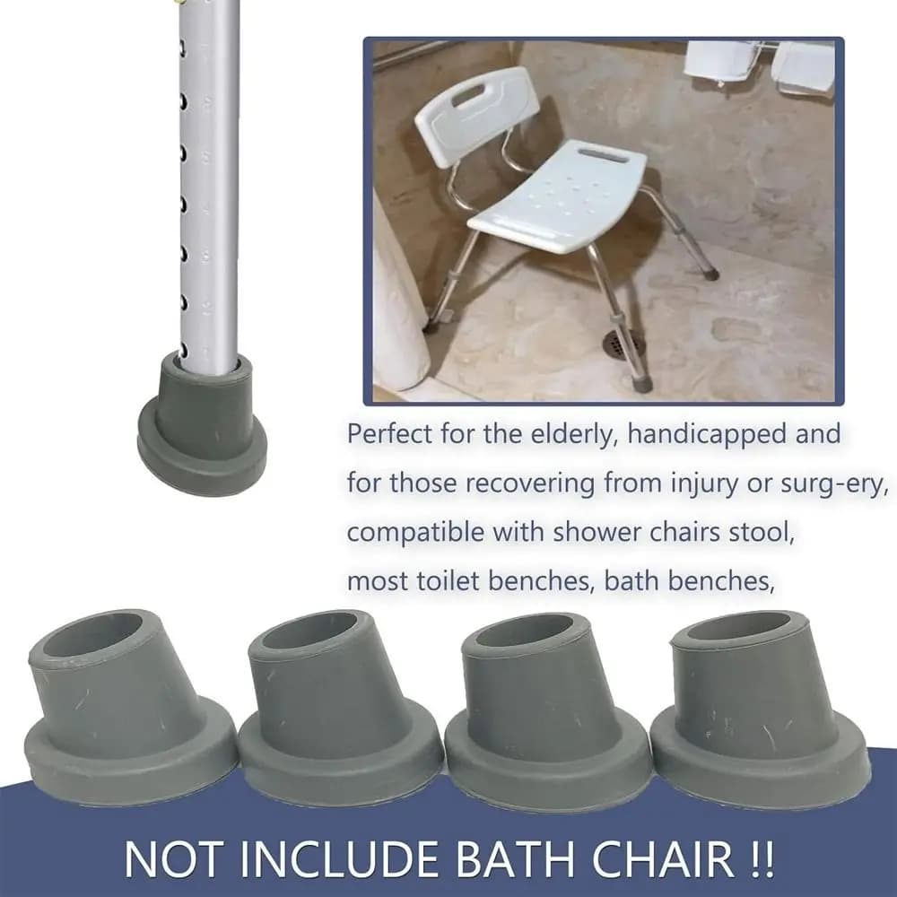 Piedini di ricambio per sedia da doccia con sedile da bagno, piedini in gomma con pendenza ID 1-1/8" per sedile doccia con panca doccia di trasferimento (diametro 28,6 mm)
