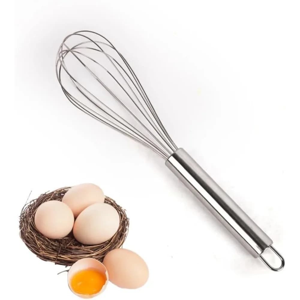 1pc Whisk Stainless Steel Egg Beater, Blender, Mixer, For Blending, Whisking, Beating And Stirring, Kitchen Gadgets