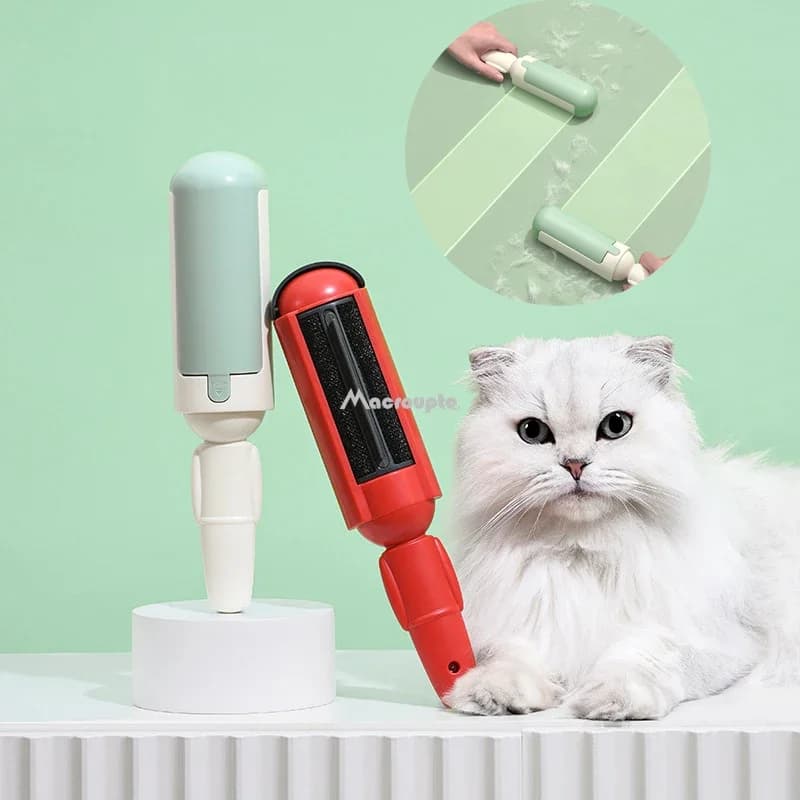 Rullo Adesivo Elettrostatico Multiuso per Rimozione Peli di Animali Domestici, Spazzola per Peli di Gatto e Cane, Adesivo Autopulente per Rimozione Pelucchi e Peli