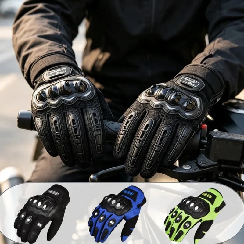 Full-finger motorcycle riding gloves, touchscreen-compatible, protective, breathable, and wear-resistant