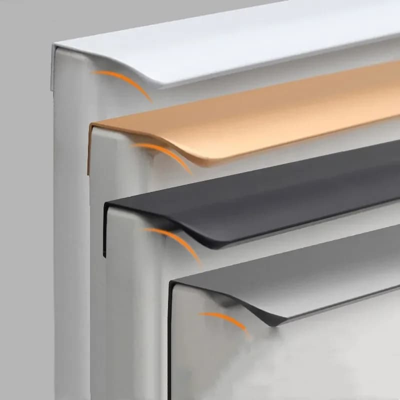 Armadietto da cucina dorato, porta dell'armadio, tavolo da toeletta invisibile, pomello per cassetti, maniglia per mobili incorporata, decorazione per la casa, nero bianco