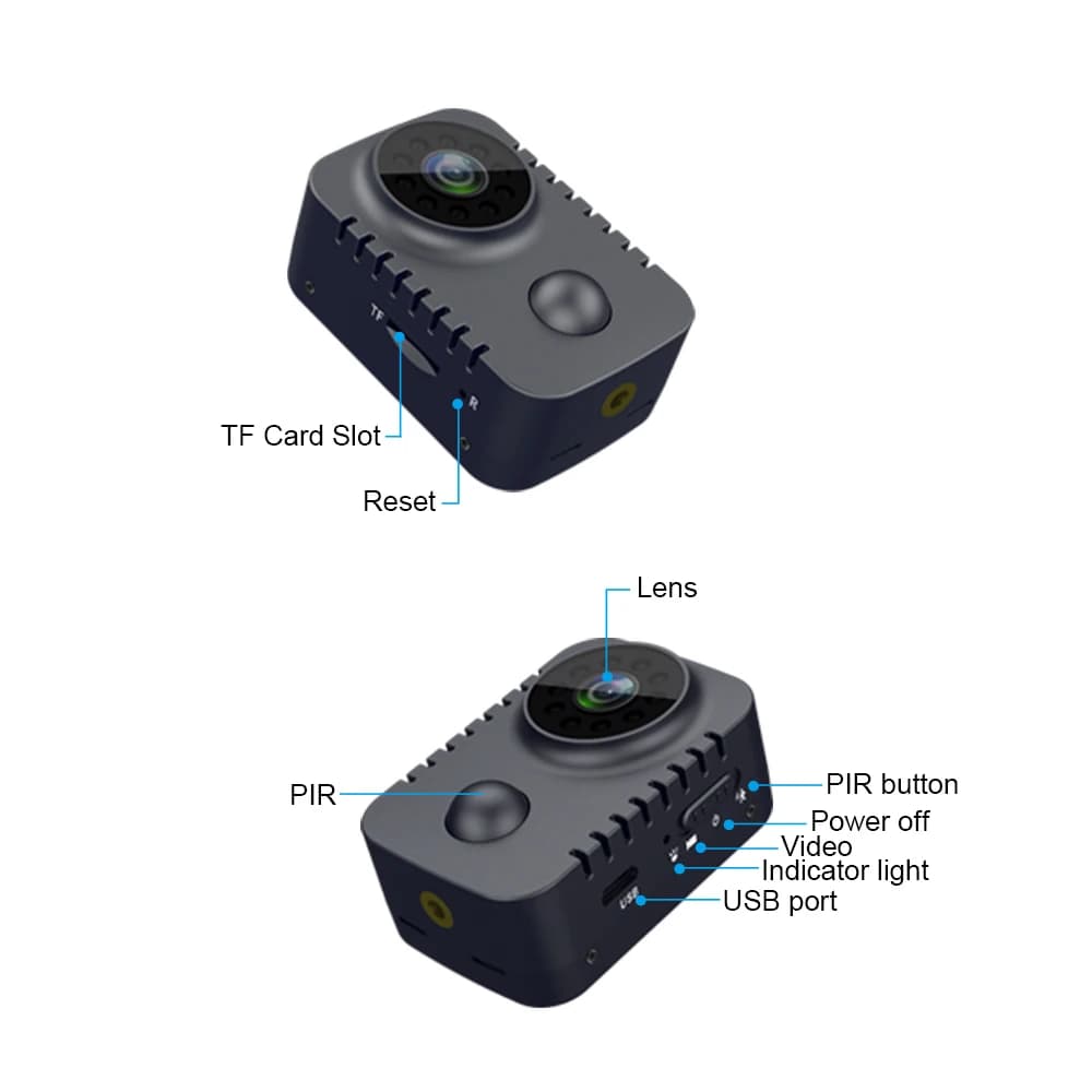 Visione notturna tascabile di sicurezza 1080P Nuova mini telecamera Wireless HD Movement Dection Piccola videocamera per auto Standby Registrazione video PIR