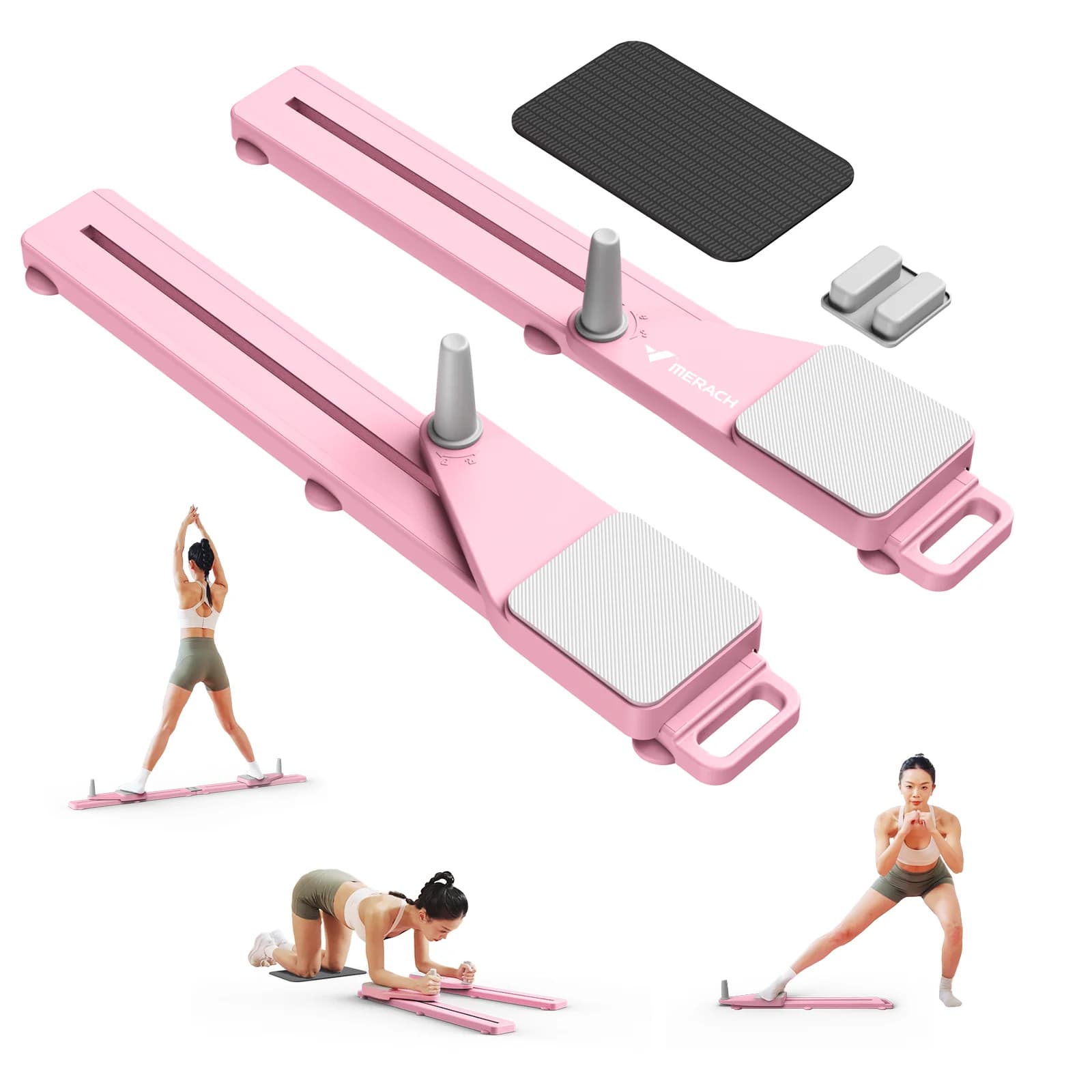 Adjustable multifunctional table for abdominal exercises, sliding table with rollers for abs for domestic use