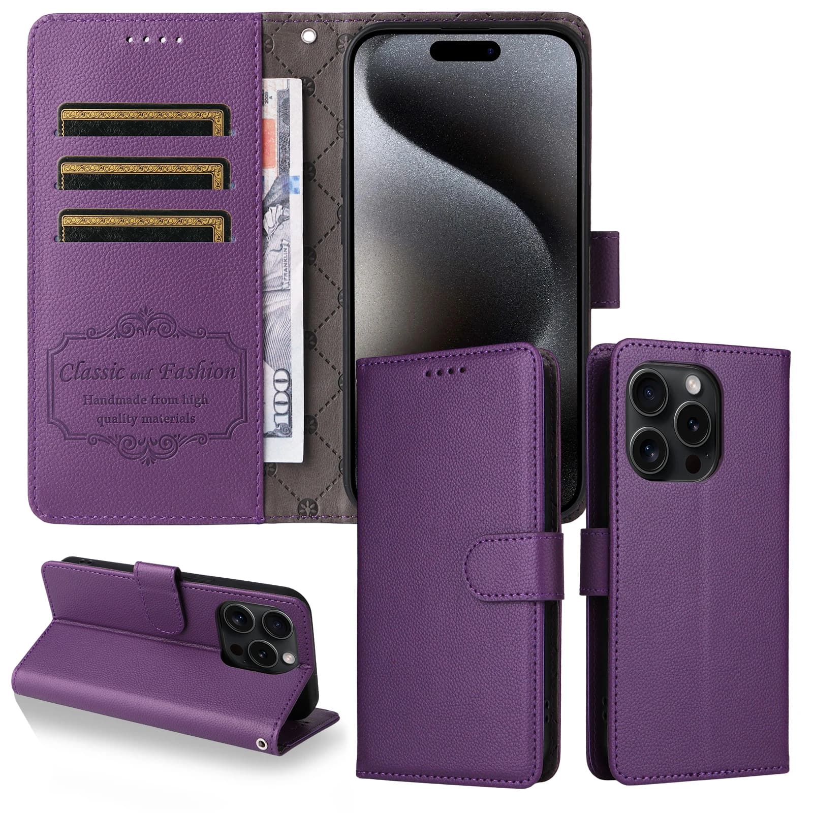 Custodia per telefono con blocco RFID per Samsung Galaxy A52S A52 A32 A22S A22 A12 Custodia per 3 carte in pelle di Lichee Corda da polso Portafoglio Flip Cover