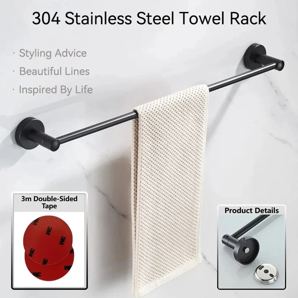 Moderno Portasciugamani da Bagno a Palo Singolo in Acciaio Inox 304, Porta Asciugamani per Toilette, Mensola Appendiabiti da Cucina, Accessori per il Bagno