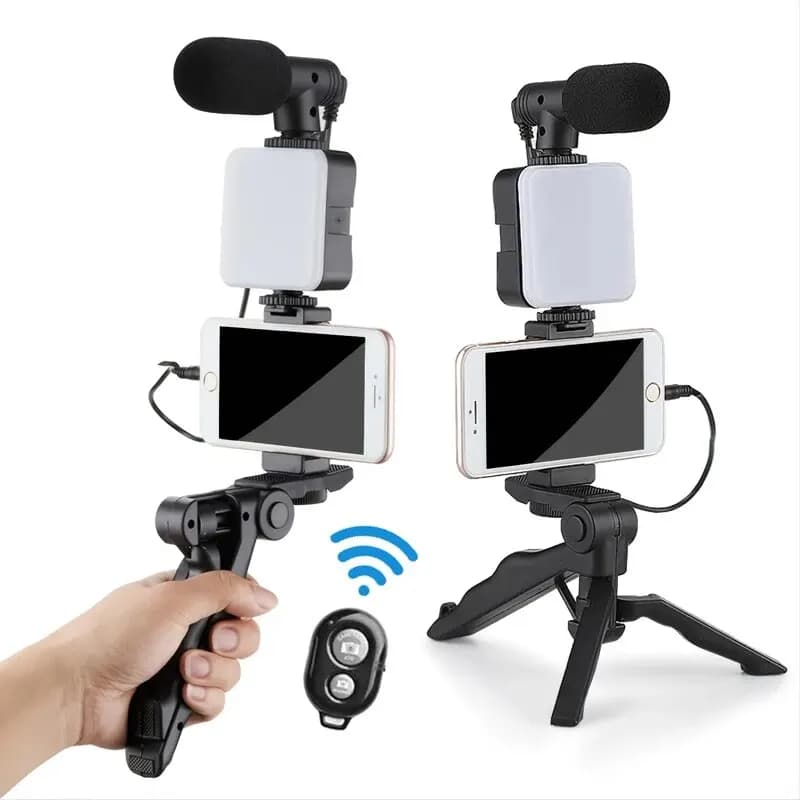 Vlogging kit for smartphones with support for phone tripod Mini microphone LED Filling Light Avviator for TikTok Live Stream Video YouTube