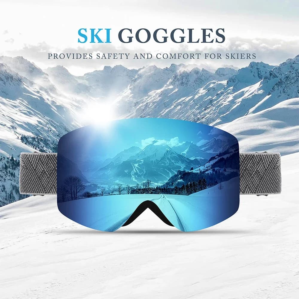 KINGSEVEN Ourdoor Sports Teen Uomo Donna Occhiali da sci-Anti-fog UV400 Occhiali da sci da snowboard Occhiali protettivi antivento invernali