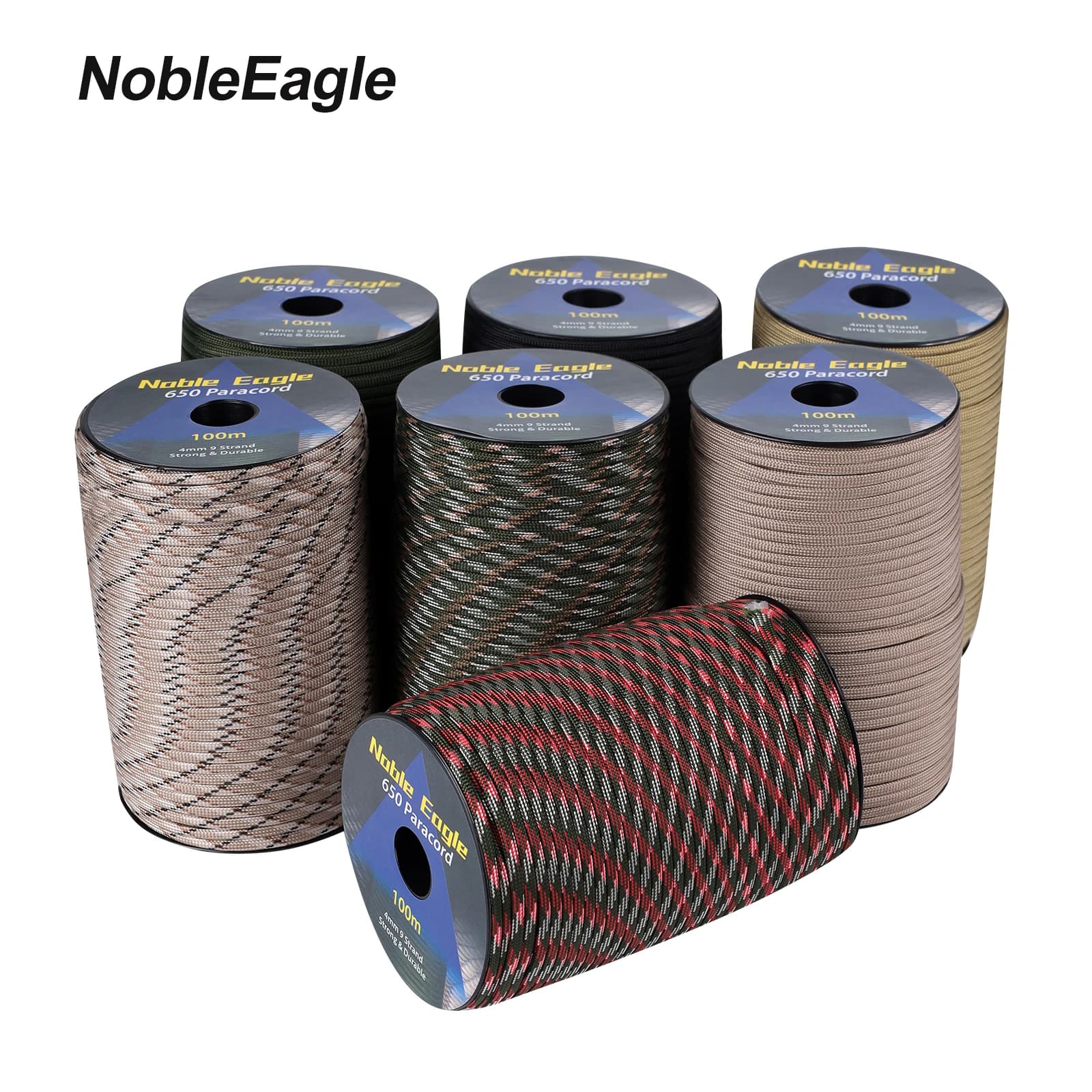 100M 550 Military Standard 9-core Paracord Corda 4mm External Parachute Cable Survival Umbrella Tent Cordino Strap