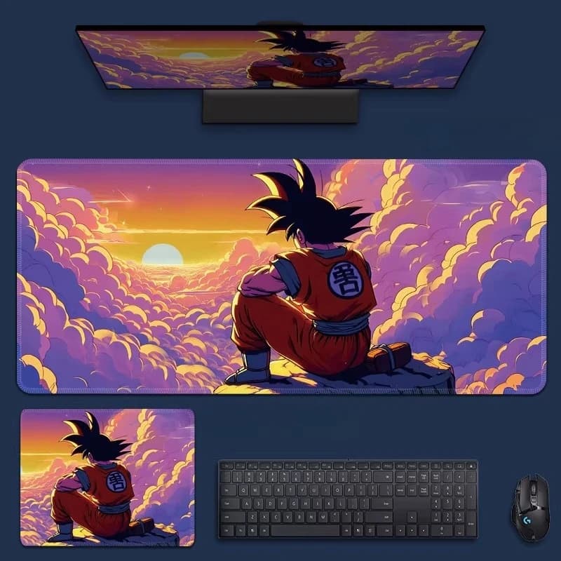 Tappetino Antiscivolo per Gaming, Tappetino da Tavolo Speciale per E-sports, Tappetino Oversize Dragon Ball per Tastiera Computer, Tappetino per Mouse in Pelle Son Goku
