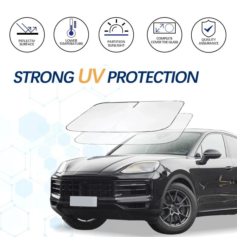 Windshield Sun Shade For Porsche Cayenne Coupe 955 958 957 Sunshade Sun Visor Protector Foldable Blocks UV Rays Keep Car Cooler