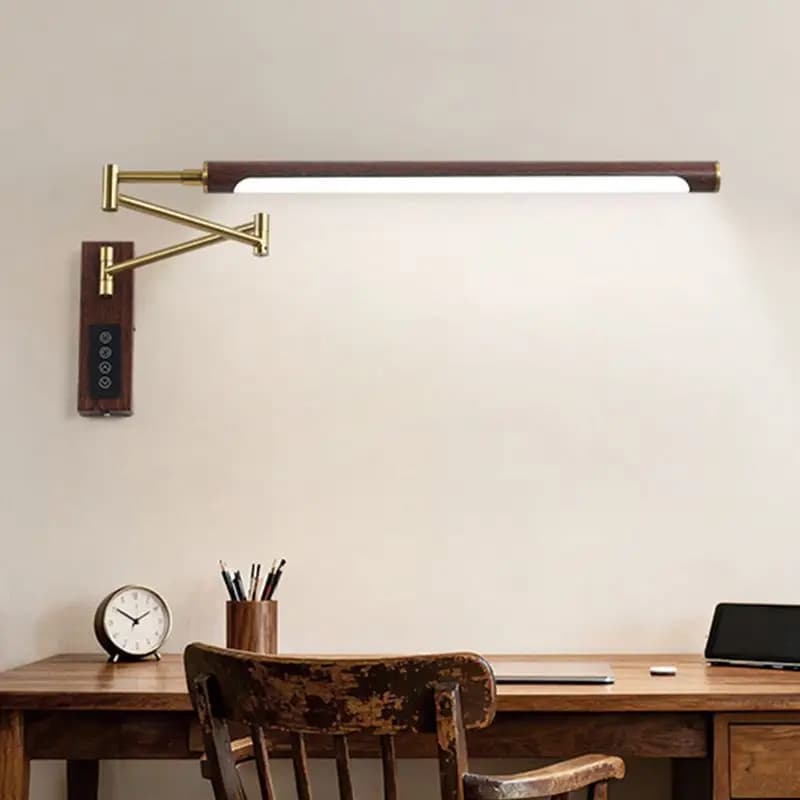 Writing rotatable full spectrum learning desk, wall-mounted bookcase reading lamp