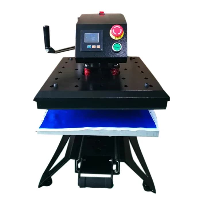 -Per macchina automatica per trasferimento di calore pneumatica ad alta pressione 38x38 cm Stampa logo Pendolo Pressatura a caldo Macchina per stampa di magliette