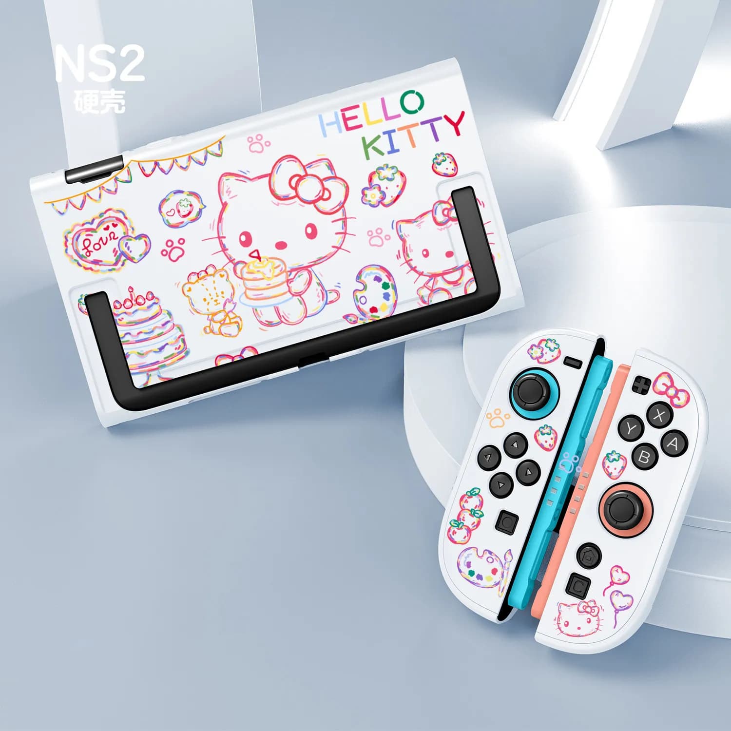 Cute Graffiti Hello Kitty Kuromi Switch Case Cinnamoroll Gaming Dock Cover for Nintendo Switch 2 OLED Console Joy-Con Controller