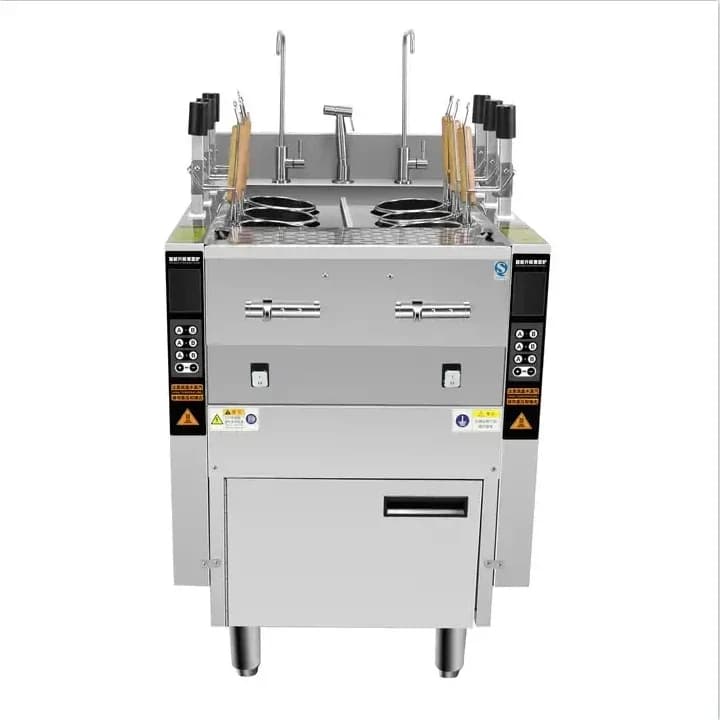 Fornello per pasta con sollevamento automatico a 6 teste Fornello per pasta industriale commerciale per caldaia per noodle