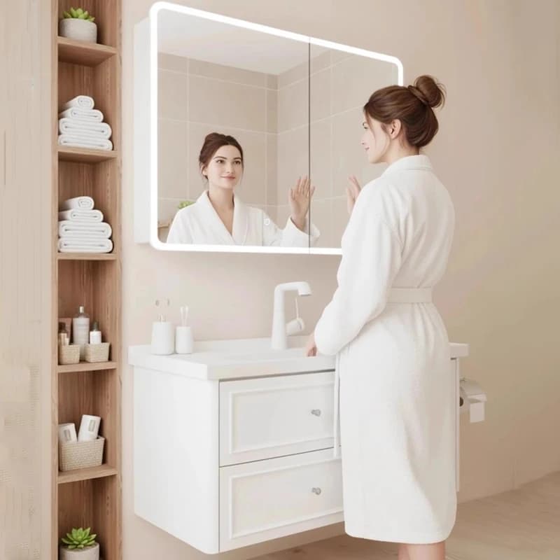Organizzatore bianco Armadietto da bagno Scaffali portaoggetti Divisori per WC Armadio di lusso Archivadores moderni Mobili alla moda
