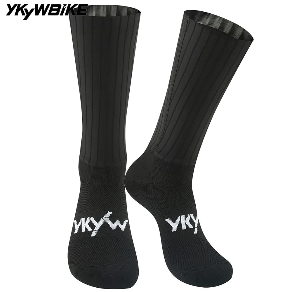 YKYWBIKE 2026 Aerodynamic Cycling Socks 3D Stripe Aero Socks Anti Slip High Speed Road Bike MTB Race Bicycle Sports Socks