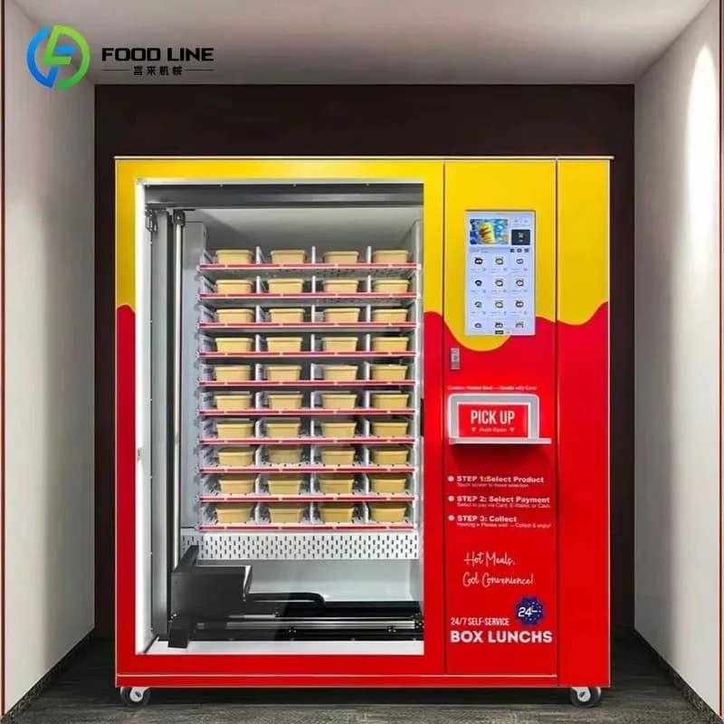 Distributore automatico automatico di hamburger per alimenti caldi freschi e veloci, forno a microonde, pranzo al forno, con funzione SDK touch screen