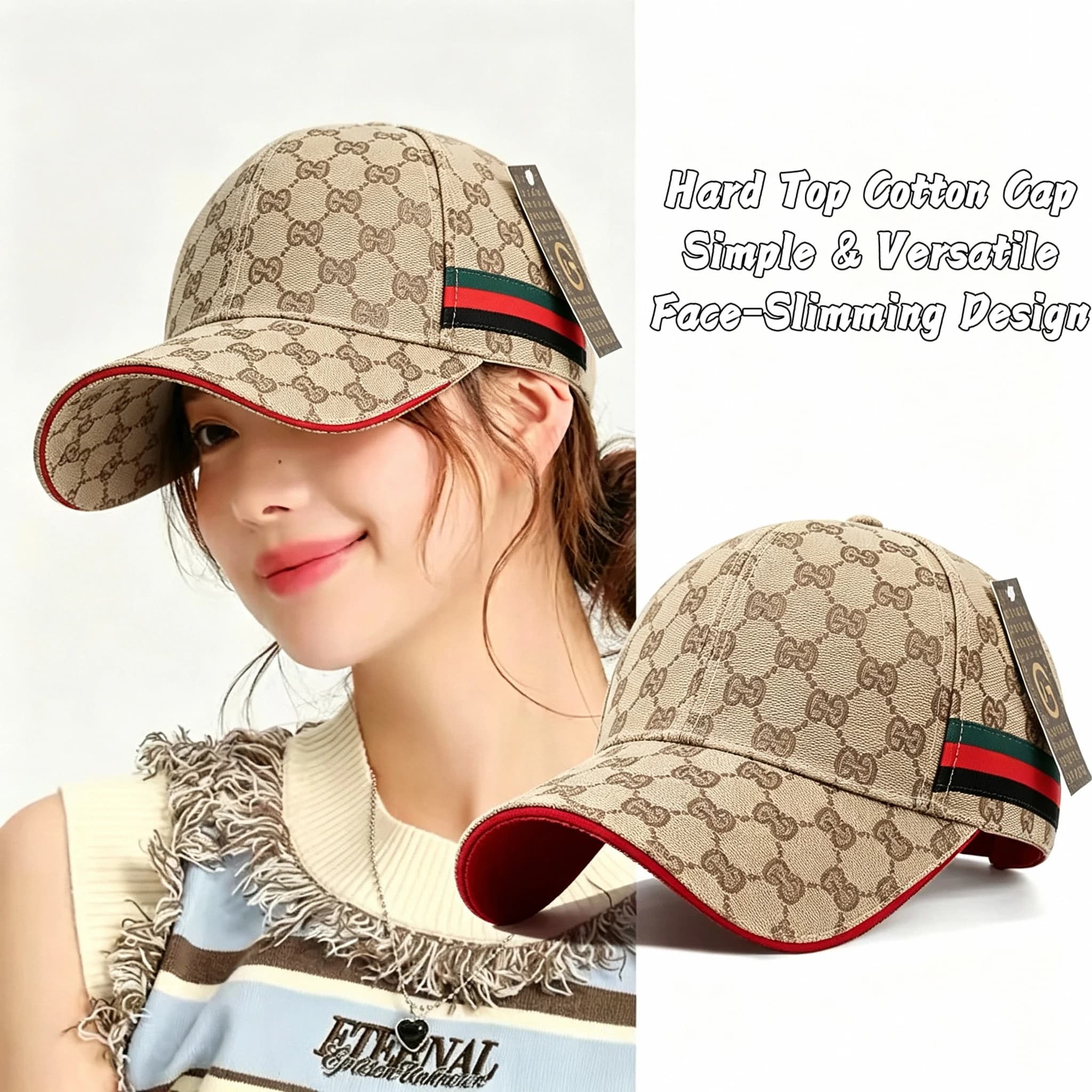 Fashionable Outdoor Baseball Cap for Men and Women, Sun Protection, Embroidered Design, Versatile, Makes the Face Look Smaller.